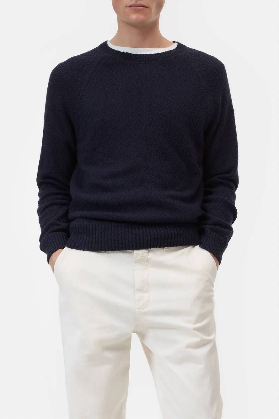 NEW CLOSED overlock raglan jumper sweater in dark night
